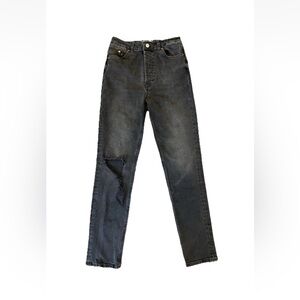 Free People ‘We the Free’ Black Denim Straight Leg Jeans Size 28